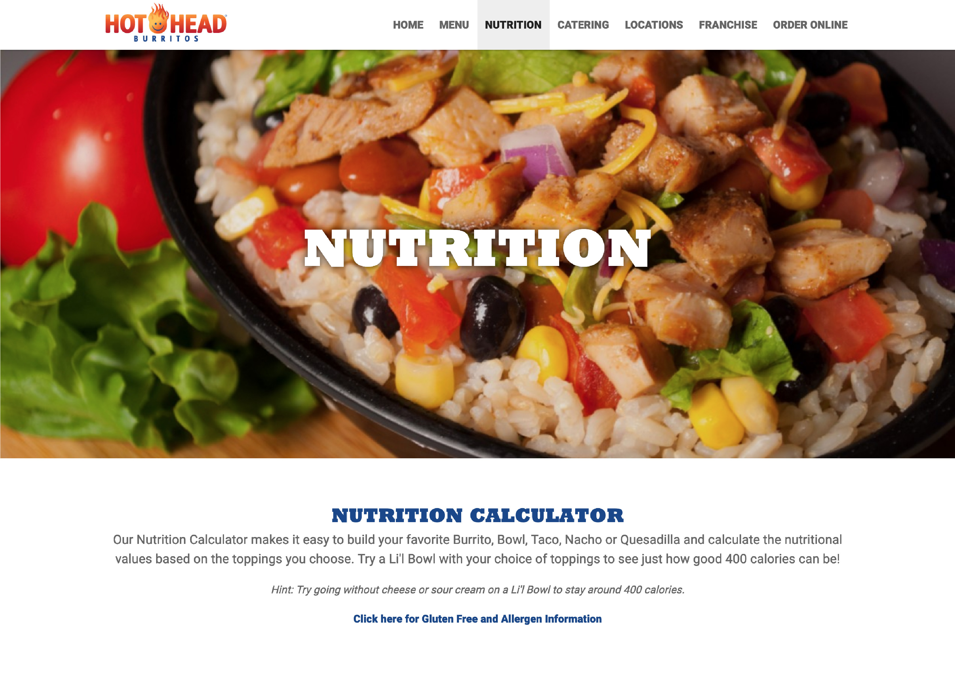 new nutrition page